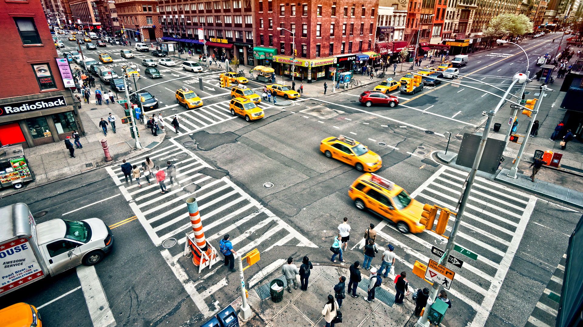 NYC crosswalk traffic