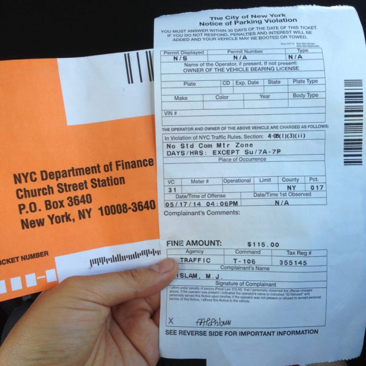 new york parking ticket