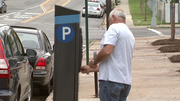 Paying at a parking meter